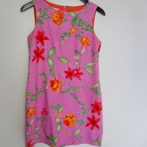 Y2K Tropical Talbots Linen Shift Dress